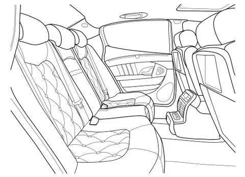Machine inside. Interior of the vehicle. Stock Illustration