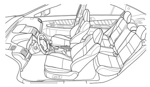 Machine inside. Interior of the vehicle. Stock Illustration