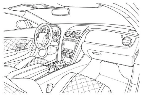 Machine inside. Interior of the vehicle. Stock Illustration