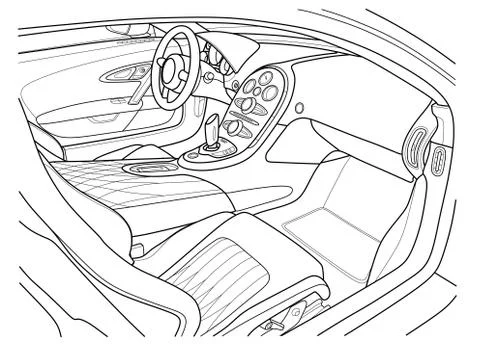 Machine inside. Interior of the vehicle. Stock Illustration
