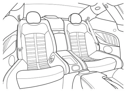 Machine inside. Interior of the vehicle. Stock Illustration