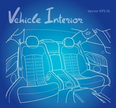 Machine inside. Interior of the vehicle. Illustration Stock Illustration