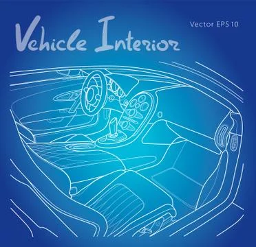 Machine inside. Interior of the vehicle. Illustration Stock Illustration
