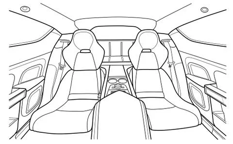 Machine inside. Interior of the vehicle. Vector Stock Illustration