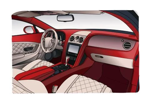 Machine inside. Interior of the vehicle. Vector Stock Illustration