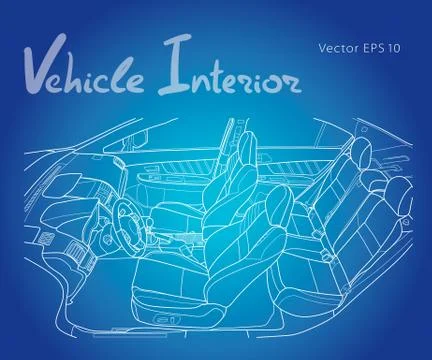 Machine inside. Interior of the vehicle. Vector Stock Illustration