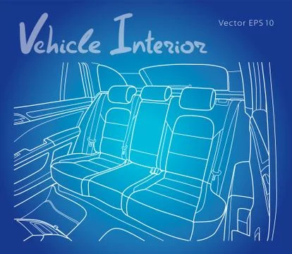 Machine inside. Interior of the vehicle. Vector Stock Illustration
