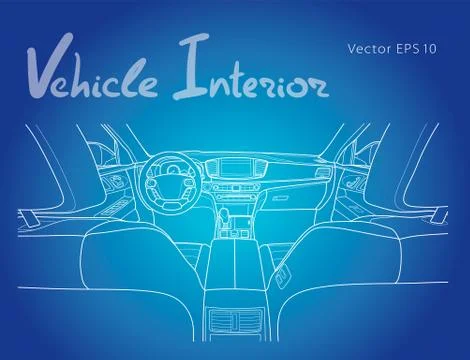 Machine inside. Interior of the vehicle. Vector Stock Illustration