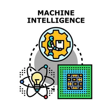 Machine intelligence and ai technology concept developing Stock Illustration