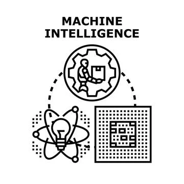 Machine intelligence and ai technology concept developing Stock Illustration