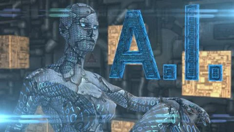 Machine intelligence Artificial intelligence AI deep learning technology Stock Illustration