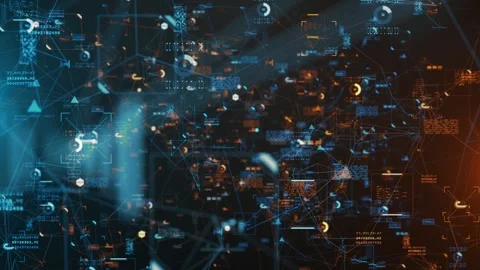 Machine Intelligence Predictive Modeling High-Speed Data, futuristic background Stock Footage 317806810