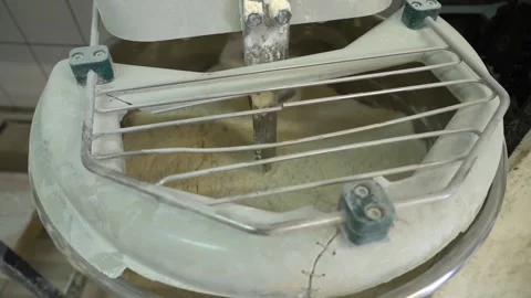 Machine for kneading bread in a bakery oven Stock Footage 221817948