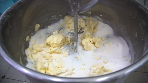 The machine kneads the dough. Making bread. Stock Footage 105346204