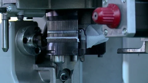 The machine knits stocking Stock Footage 101306464