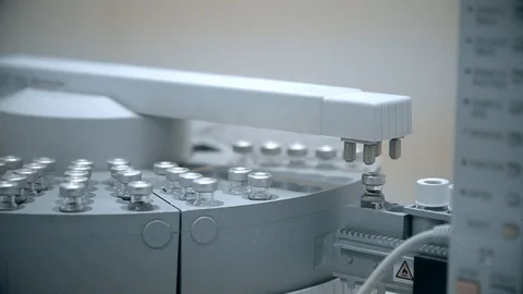 Machine laboratory tests, chemical laboratory performs tests Stock Footage 102772304