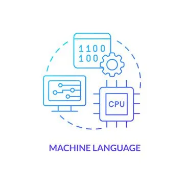 Machine language blue gradient concept icon Stock Illustration
