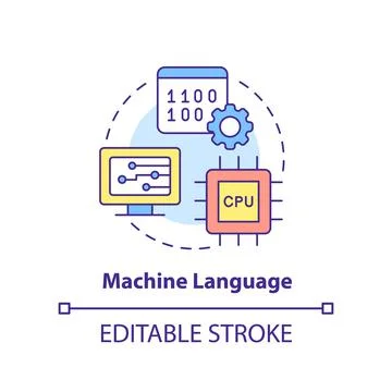 Machine language concept icon 스톡 일러스트