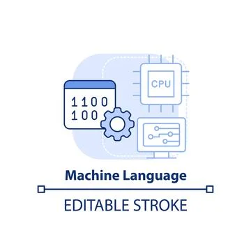 Machine language light blue concept icon Stock Illustration