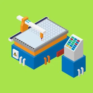 Machine for laser cutting Stockillustratie