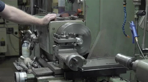Machine lathe at work Stock Footage 45416521