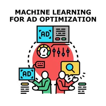Machine learning for advertising optimization and data analysis Stock Illustration