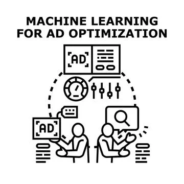 Machine learning for advertising optimization and data analysis Stock Illustration