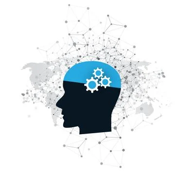 Machine Learning, Agentic Artificial Intelligence, Cloud Computing and Netw.. Stockillustratie