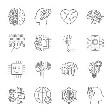 Machine learning, AI, artificial intelligence, concept technolog Stock Illustration