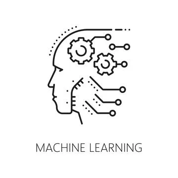 Machine learning, ai artificial intelligence icon Stockillustratie