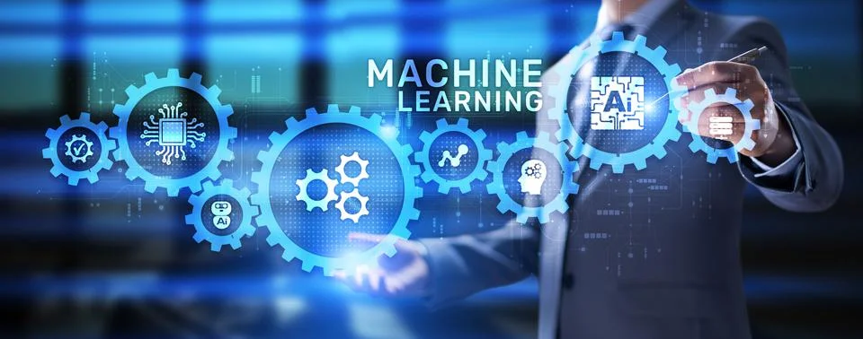 Machine learning AI Artificial intelligence neural network technology concept Stock Photos