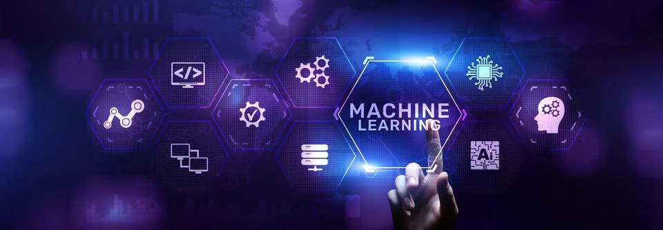 Machine learning AI Artificial intelligence neural network technology concept 写真素材