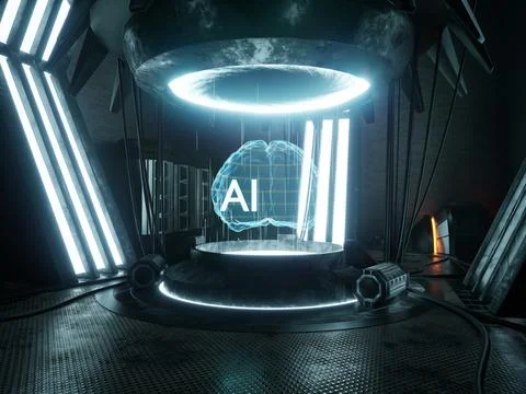 Machine learning AI brain Stock-Illustration