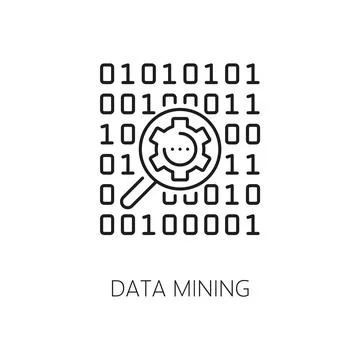Machine learning, AI data mining algorithm icon Stock Illustration