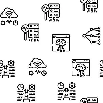 Machine Learning Ai Seamless Pattern Vector イラスト素材