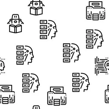Machine Learning Ai Seamless Pattern Vector イラスト素材