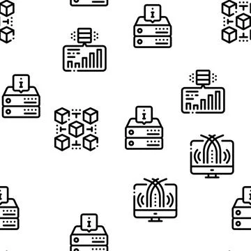 Machine Learning Ai Seamless Pattern Vector イラスト素材