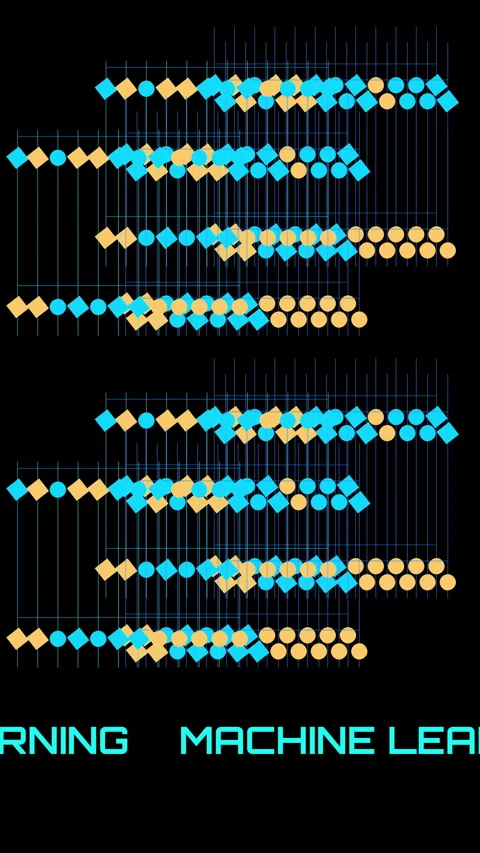 Machine learning algorithm analyzing big data Stockbeeldmateriaal 336238387