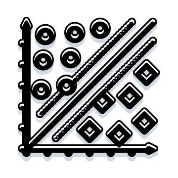 Machine learning algorithm classifying data points on chart Illustrazione stock