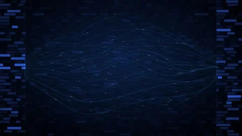 Machine Learning Algorithm Data Spindle Flowing Across A Wide Binary Code Field Stock-Footage 343138641