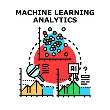 Machine learning analytics concept for data visualization Stock Illustration