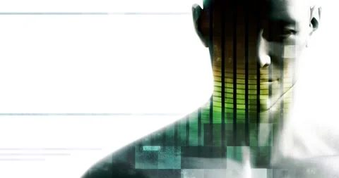 Machine Learning And Ai Concept With Digital Human Figure Stock Footage 327429629