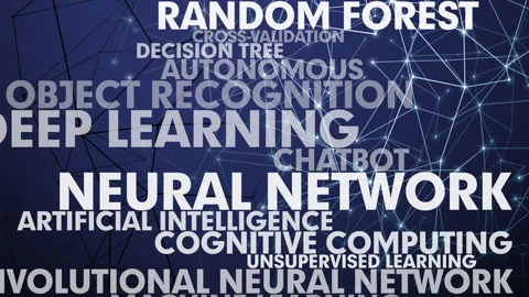 Machine learning and ai exploring world of connected lines through deep Stock Footage 270426965