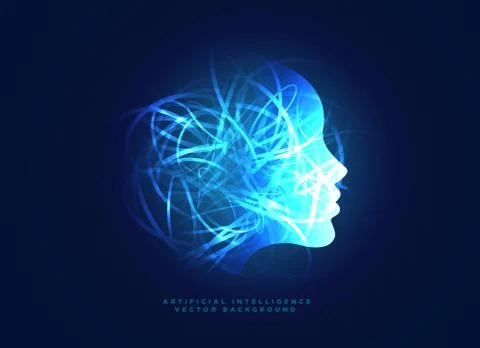 Machine learning and artificial intelligence concept background with digital  Stock Illustration