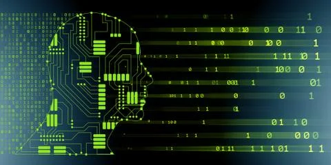 Machine learning and cognitive computing - 3d rendering Illustrazione stock