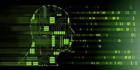 Machine learning and cognitive computing - 3d rendering Illustrazione stock