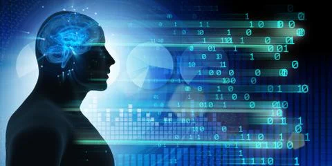 Machine learning and cognitive computing - 3d rendering Stockillustratie