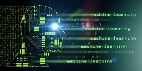 Machine learning and cognitive computing - 3d rendering 스톡 일러스트