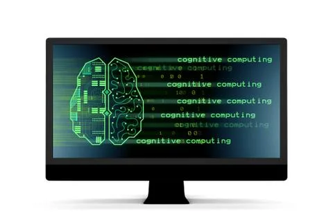 Machine learning and cognitive computing - 3d rendering Stockillustratie