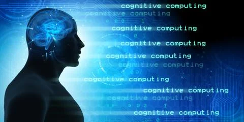 Machine learning and cognitive computing - 3d rendering 스톡 일러스트